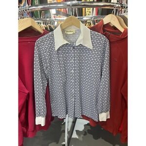 Vintage Fire Islander Geometric Print Button Down Shirt Size 13/14